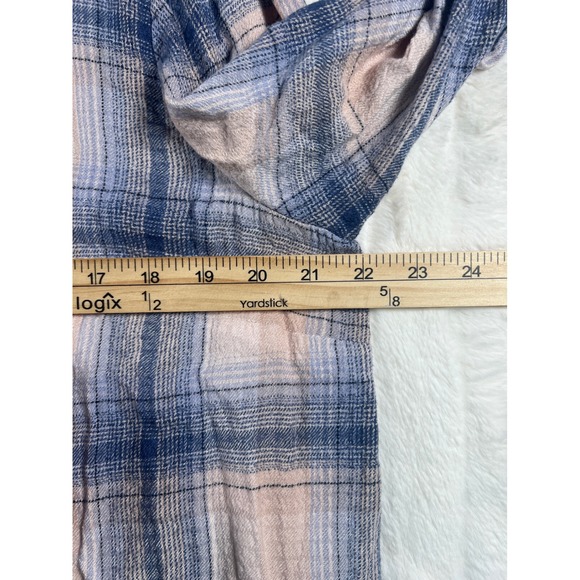 J. Jill L Petite Pink Blue Plaid Button Down Long Sleeve Soft Flannel Shirt‎ - Picture 4 of 6